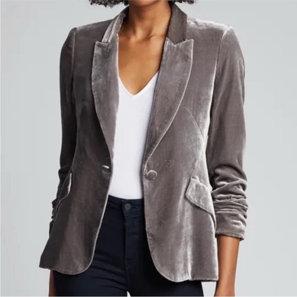 L'AGENCE Velvet Blazer - Gray